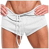 WAZHAKU Strandhose Herren Kurz Unterwäsche Short Sexy Shorts Männer Netz Unterhose Reizwäsche Underwear Herren Hose Hipster Fetisch Clubwear Beiläufige Herren Kleidung Niedrige Taille