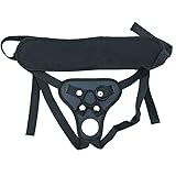 Verstellbarer Strap On Dildo Harness, Doppelloch Pegging Harness Leder Soft Ring Gürtel für Mann und Frau (schwarz)
