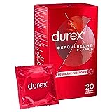 Durex Gefühlsecht Classic Kondome – Dünne Kondome mit anatomischer Easy-On-Form & mit Silikongleitgel befeuchtet – 20er Pack (1 x 20 Stück)