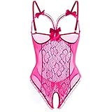 Sexy Dessous Damen Für Sex Lace Lingerie For Women Riemchen Bodysuit Body Ouvert Tiefem V-ausschnitt ReizwäSche Hohle Jumpsuit Spitze Negligees
