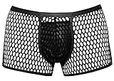 Orion Netz-Boxershorts - sexy Pants für Männer, aus transparentem Netz-Stoff, niedrige Bund-Höhe, figurbetont, schwarz
