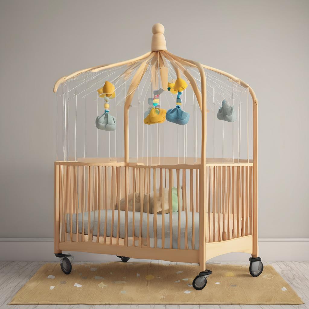 Schau mal: Dein neues Adult Baby Mobile über dem Laufstall bringt Farbe ins Spiel!